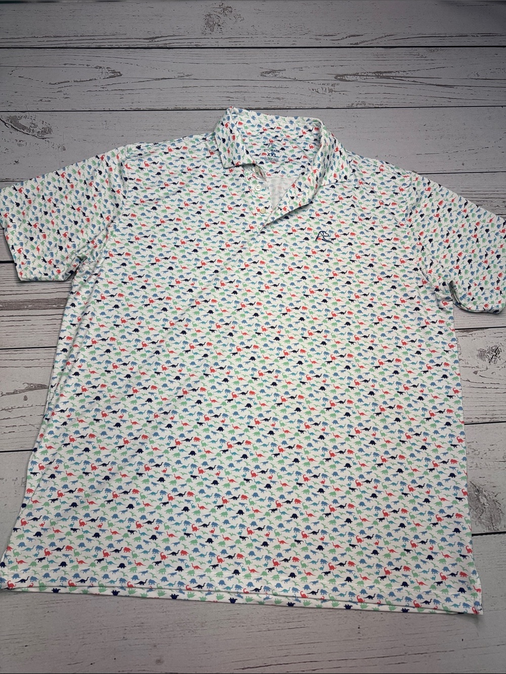 Men’s RHOBACK The Jurassic Dinosaur Golf Polo Size XXL